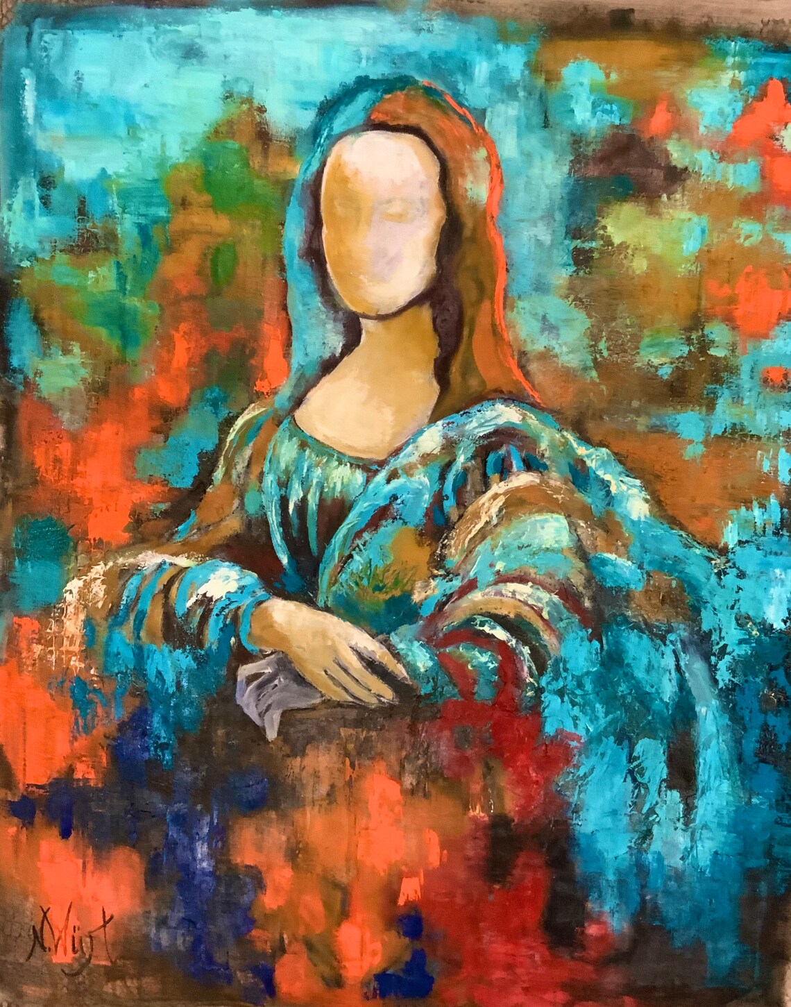 Mona Lisa Canvas Oil Painting Modern Pop Art Mona Lisa | Etsy