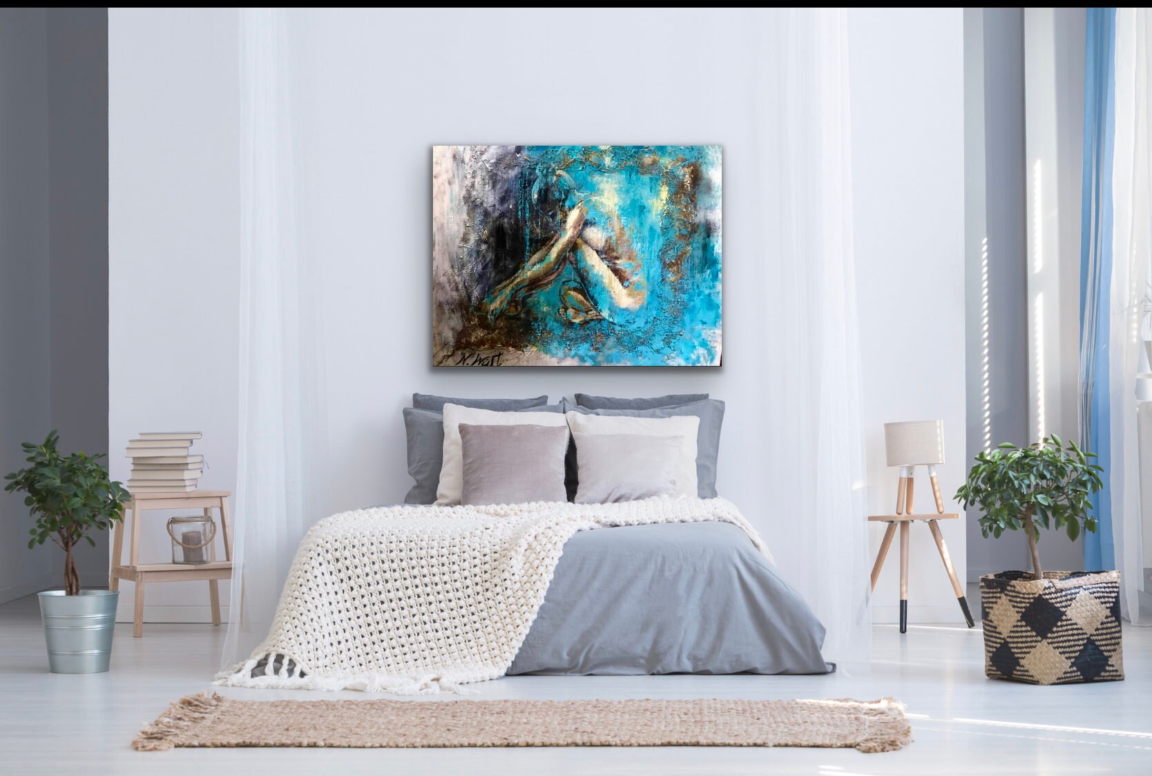 Nude Female Original Art Naked Women Erotic Painting Bedroom Wall Art Nude Female Original Art Naked Women Erotic Painting Bedroom Wall Art