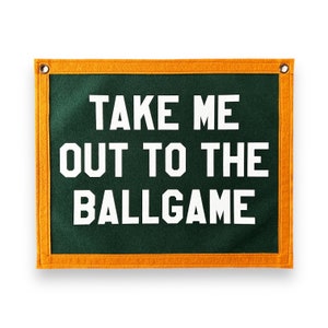 Take me out to the Ballgame Banner l |  Felt Pennant Flag Banner | Vintage Banner | Wall Decor | Wall Hanging 16” x 20”