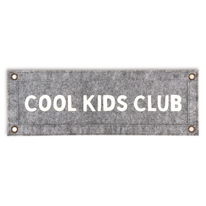 Cool Kids Club Felt Nook Banner | 7 x 20 inch | Felt Pennant Flag Banner | Vintage Banner | Wall Decor