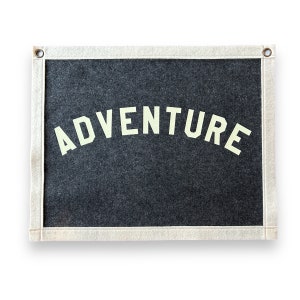 Adventure Banner | Felt Pennant Flag Banner | Vintage travel Banner | Wall Decor | Wall Hanging