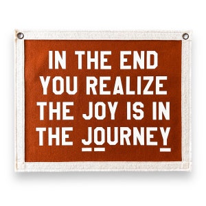Vilten wimpelbanner | Joy in the Journey, vintage wanddecoratie