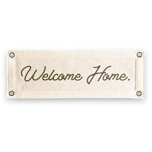 Welcome Home Felt Nook Banner | 7 x 20 inch | Felt Pennant Flag Banner | Vintage Banner | Wall Decor