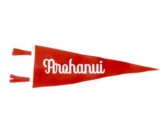 AROHANUI Pennant New Zealand | Travel Felt Pennant Flag Banner | Vintage Style Kiwiana | Wall Decor