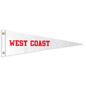 West Coast Pennant | Travel Felt Pennant Flag Banner | Nautical Vintage Style | Wall Decor