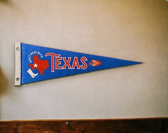 Bandiera del Texas / Bandiera da viaggio in feltro / Stile vintage / Decorazione da parete