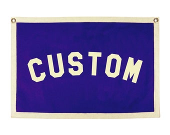 Banner in feltro stampato personalizzato / Banner con bandierina in feltro / Banner vintage / Decorazione da parete / Arazzo da parete