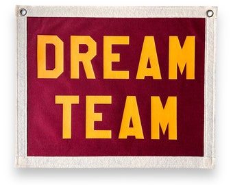 Dream Team Banner | Felt Pennant Flag Banner | Vintage Banner | Wall Decor | Wall Hanging