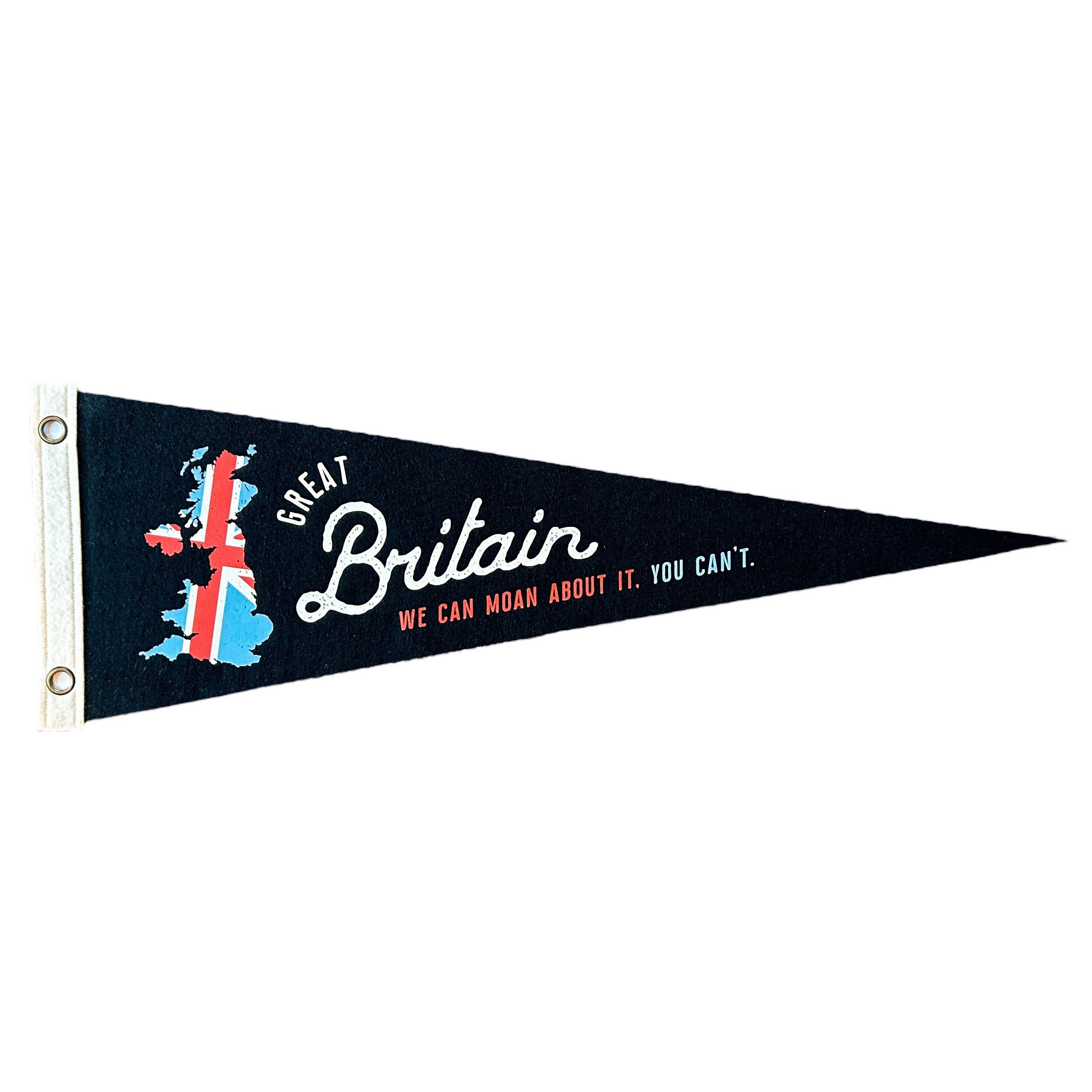 Great Britain Pennant | Travel Felt Pennant Flag Banner | Vintage Style | Wall Decor | We Can Moan About it You Can’t