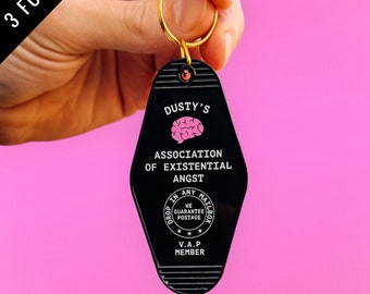 Association of Existential Angst Motel Keychain | V.A.P Member | anxiety | mental health | funny keychain