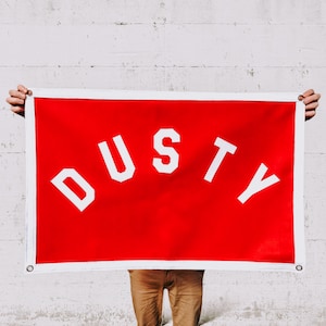 Giant Custom Printed Felt Banner | Felt Pennant Flag Banner | Vintage Banner | Wall Decor | 34” X 22” Wall Hanging