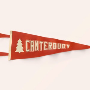 Proporzec Canterbury | Nowa Zelandia | Flaga podróżna Christchurch z filcu | Styl vintage | Dekoracja ścienna