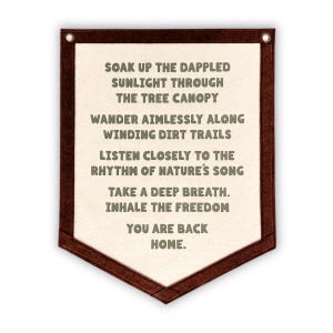 Nature Verse 5-sided Banner | cabin decor | Felt Pennant Flag Banner | Vintage Banner | Wall Decor | Wall Hanging