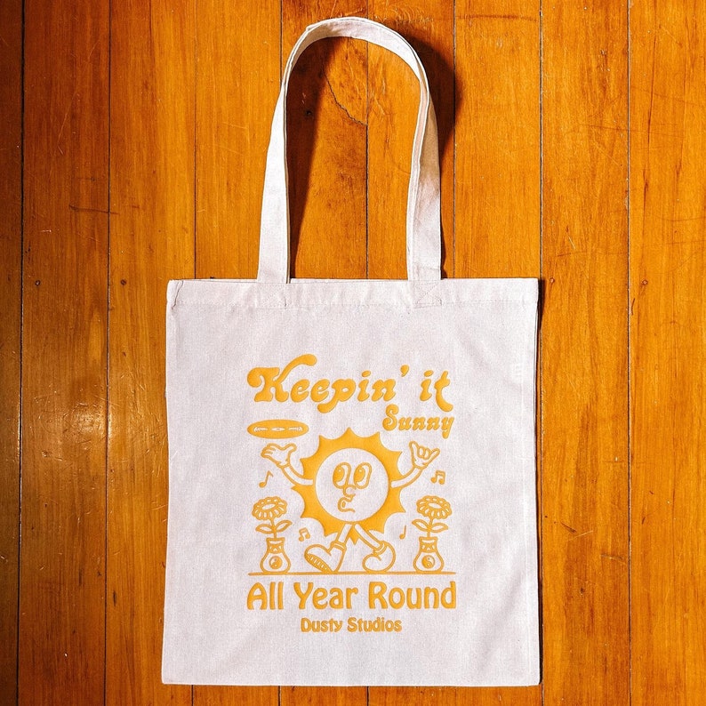 Keep it Sunny Tote Bag positive 100% natural cotton tote bag for shopping image 2
