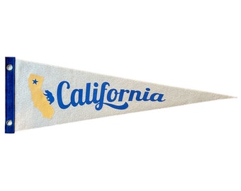 California Pennant | Travel Felt Pennant Flag Banner | Vintage Style | Wall Decor