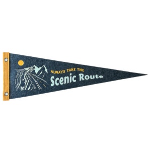 Always take the scenic route Pennant | Felt Pennant Flag Banner | Vintage Style | Travel Wall Decor