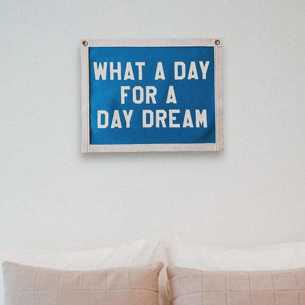 Daydream Lyrics Felt Pennant Banner | Vintage Style Wall Decor