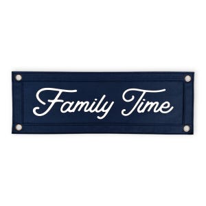 Family Time Felt Nook Banner | 7 x 20 inch | Felt Pennant Flag Banner | Vintage Banner | Wall Decor