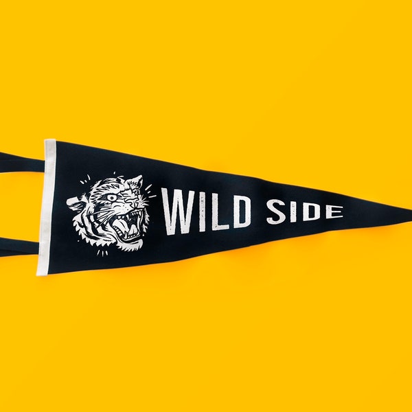 Wild Side Pennant | Felt Pennant Flag Banner | Vintage Style | Wall Decor