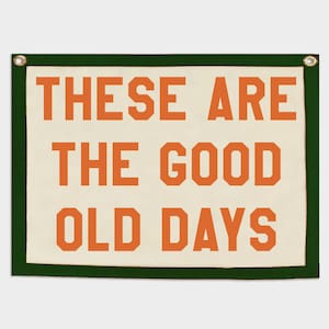 These are the good old days Banner Felt Pennant Flag Banner Vintage Banner Wall Decor Wall Hanging image 1