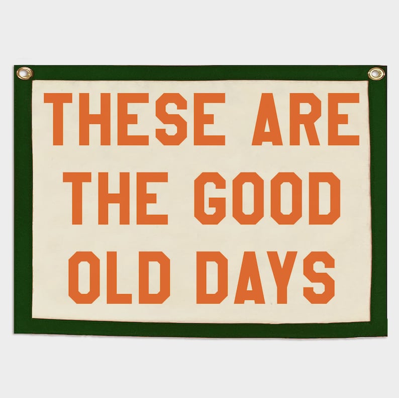 These are the good old days Banner Felt Pennant Flag Banner Vintage Banner Wall Decor Wall Hanging image 1