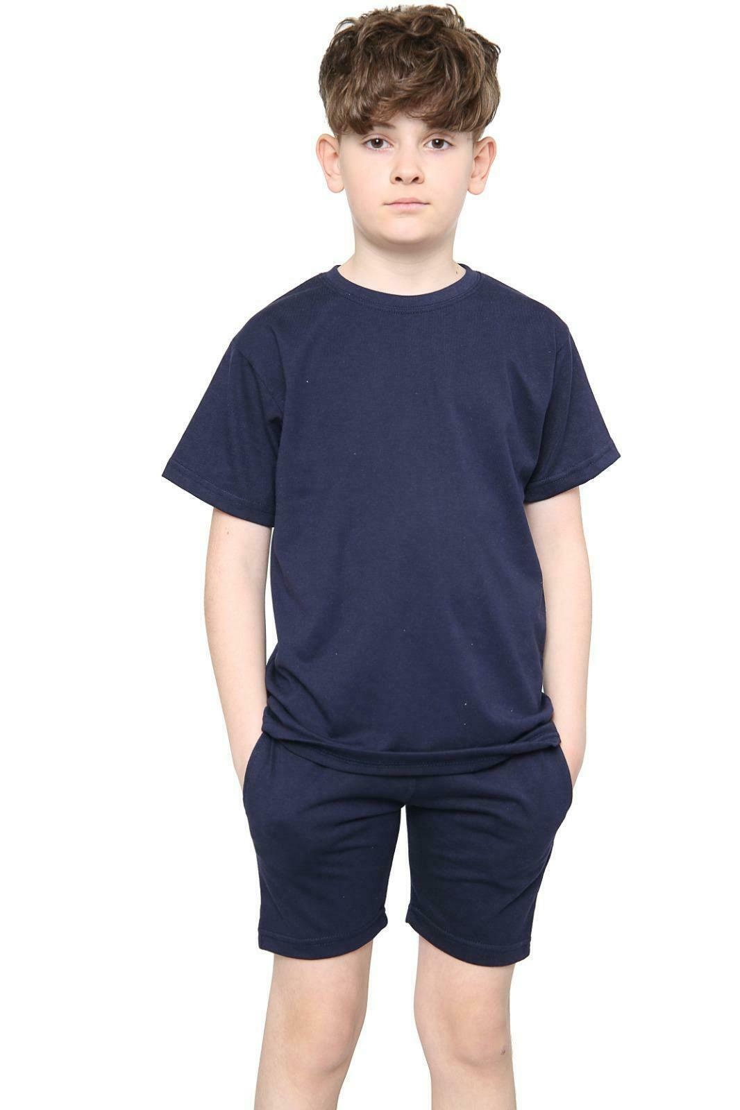 Boys Plain Short Set T Shirt Shorts Kids Top Casual Summer Etsy