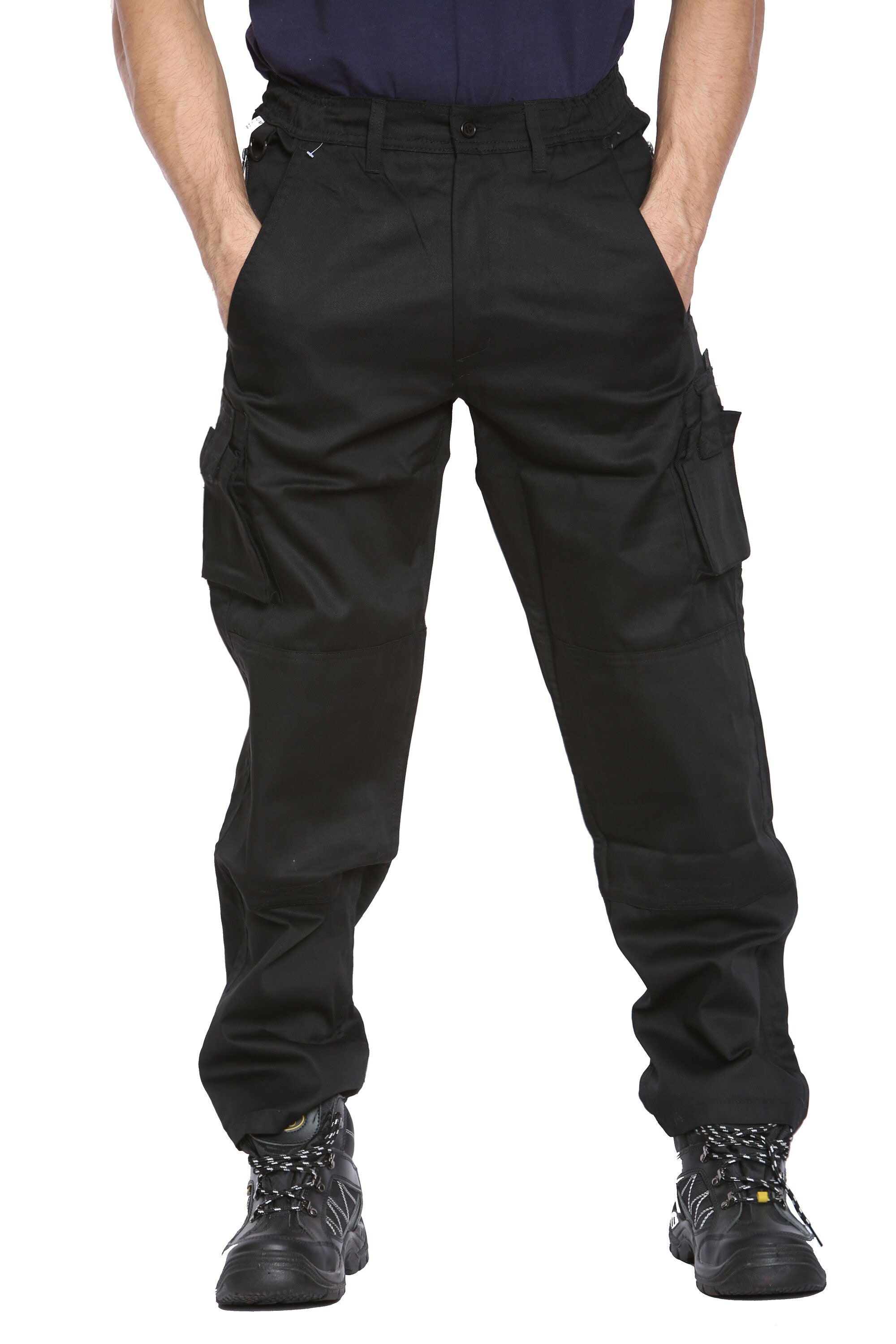 Molyveva Mens Cargo Combat Work Trousers Pants Sizes S to 5XL with Button & Zip