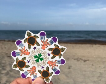 Sea Turtle Mandala sticker