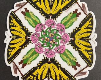 Tiger Swallowtail Butterfly Life cycle sticker pack