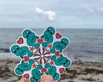 Happy Manatee Mandala sticker