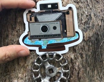 Vintage Camera "Find your Adventure" Sticker Decal