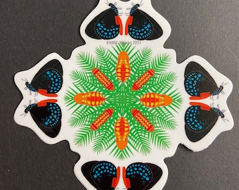 Atala butterfly life cycle butterfly mandala vinyl sticker