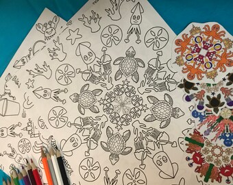 Sea Adventure Coloring Book Pages for digital download