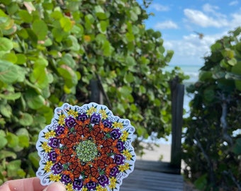 Monarch butterfly mandala vinyl sticker