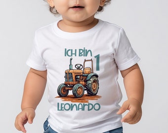 Custom Tractor Birthday T-Shirt - Personalized Name & Age Tee Traktor geburtstagskind  Geburtstagskind  Personalisierte Kleidung