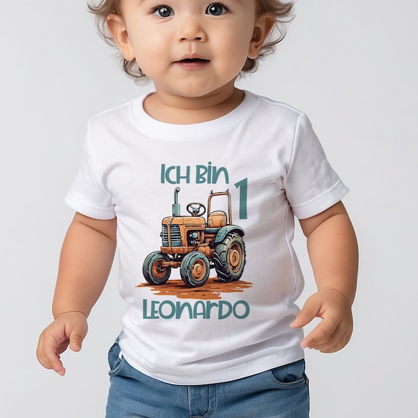 Custom Tractor Birthday T-Shirt - Personalized Name & Age Tee Traktor geburtstagskind  Geburtstagskind  Personalisierte Kleidung