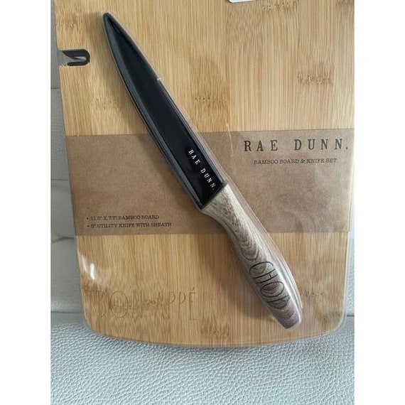 NWT Rae Dunn Bamboo Board & Knife Set 