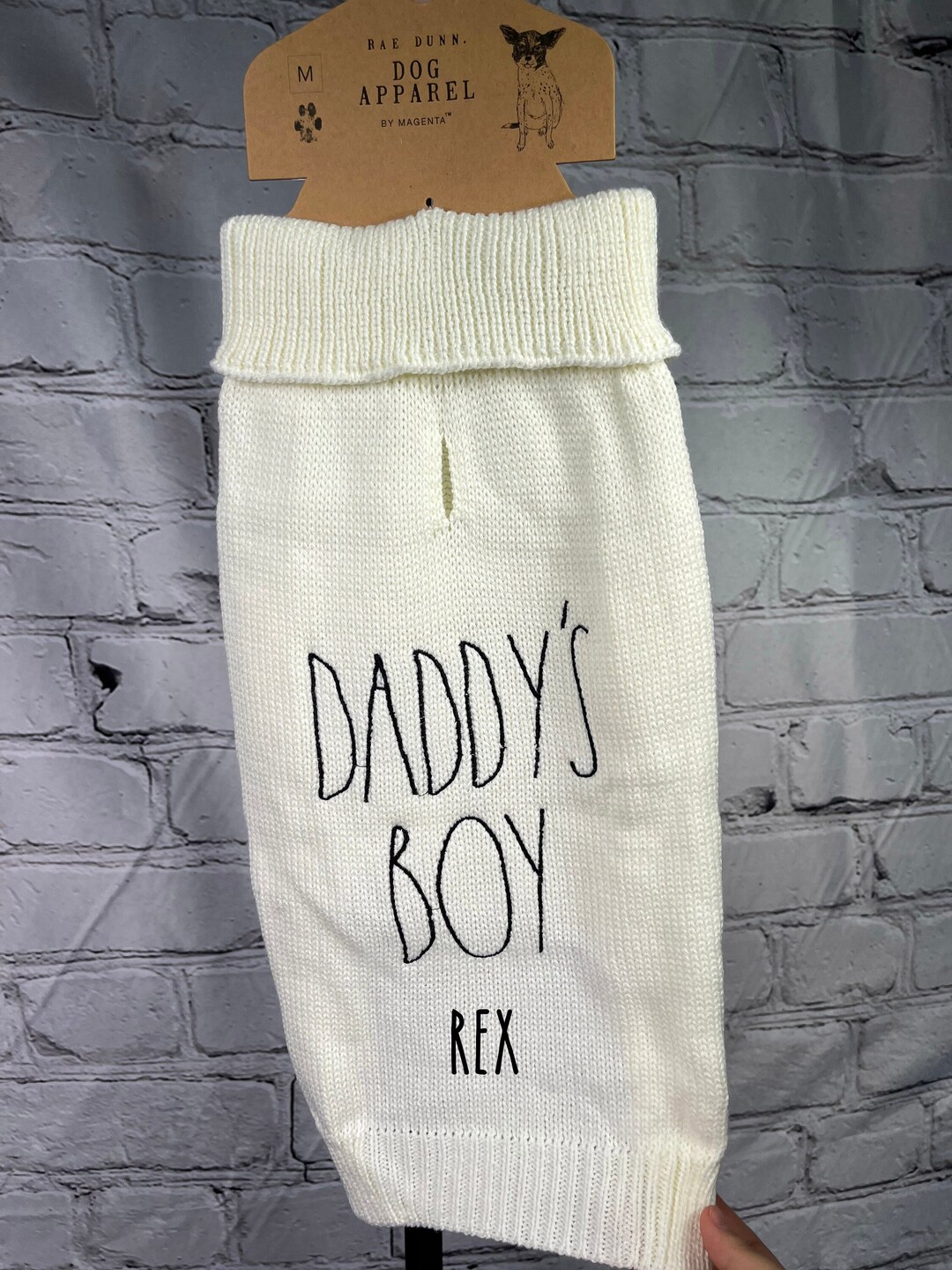 NWT Rae Dunn Daddy's Boy Sweater for Pets Rae Dunn Sweater for Dogs