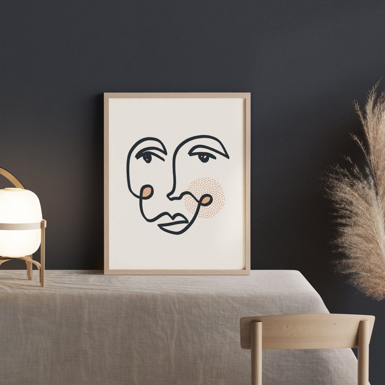 Artsy Face Printable Wall Art Minimalist Art Print Abstract Home