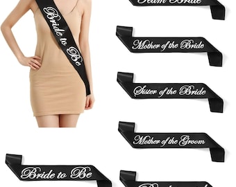 Black & White Team Bride Hen Night Do Party Sashes Bride To Be Bridesmaid Mother Of Sash