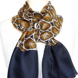Gift For Her, Pure Silk Scarf, Silk Scarf for Women, Black Silk Scarf, Silk Scarf Long. Personalised message added.