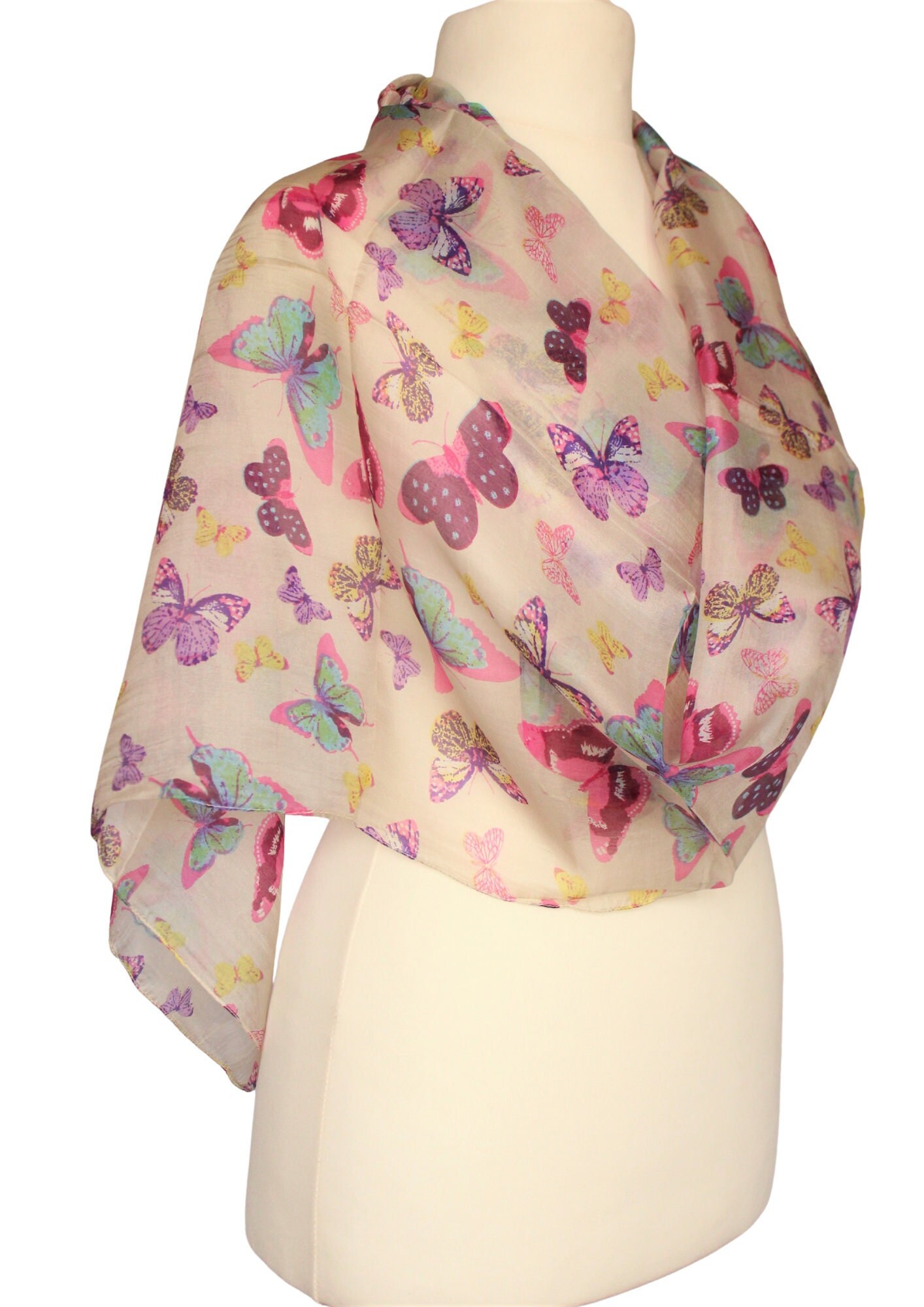 Scarf Spree Slate Gray Safari Large Silk Square Scarf - See Our Butterfly Scarf Tie!