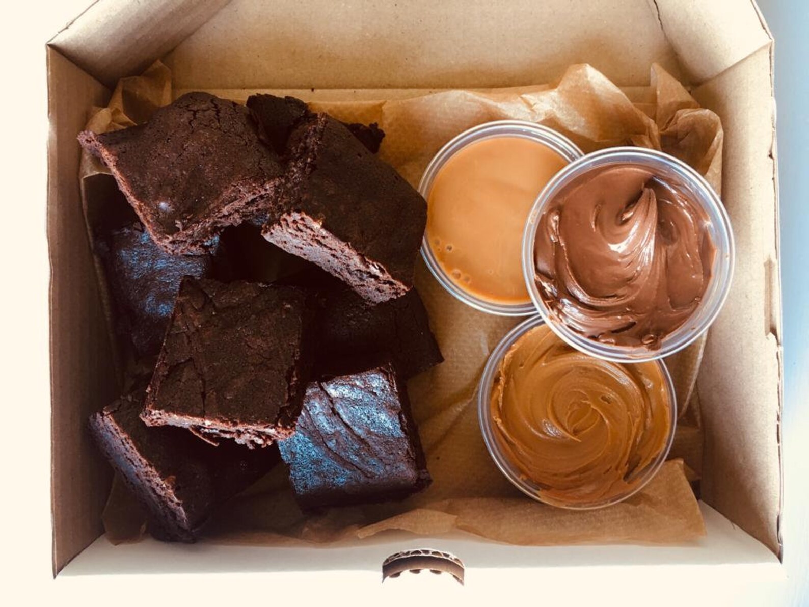 Brownie Box Dipping Box Salted Caramel Biscoff and Nutella Etsy