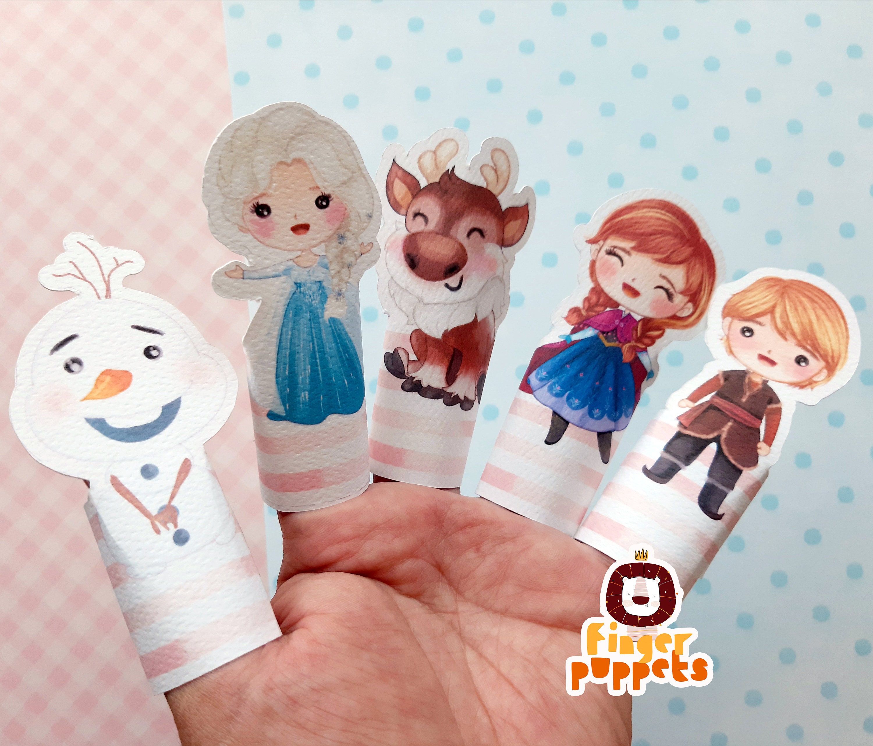 Frozen finger puppets character frozen printables toys Etsy