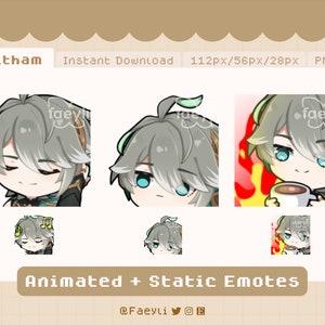 Alhaitham Genshin Impact Animated GIF Static PNG Emotes Twitch/Discord/Youtube P2U Jam Stare This is Fine image 1