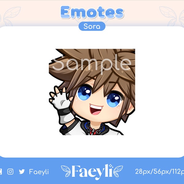 Sora Kingdom Hearts Emote (Twitch/Discord) | Waving