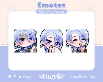 Ayato Genshin Impact Emotes (Twitch/Discord) Sword | Giggle | Bubble Tea