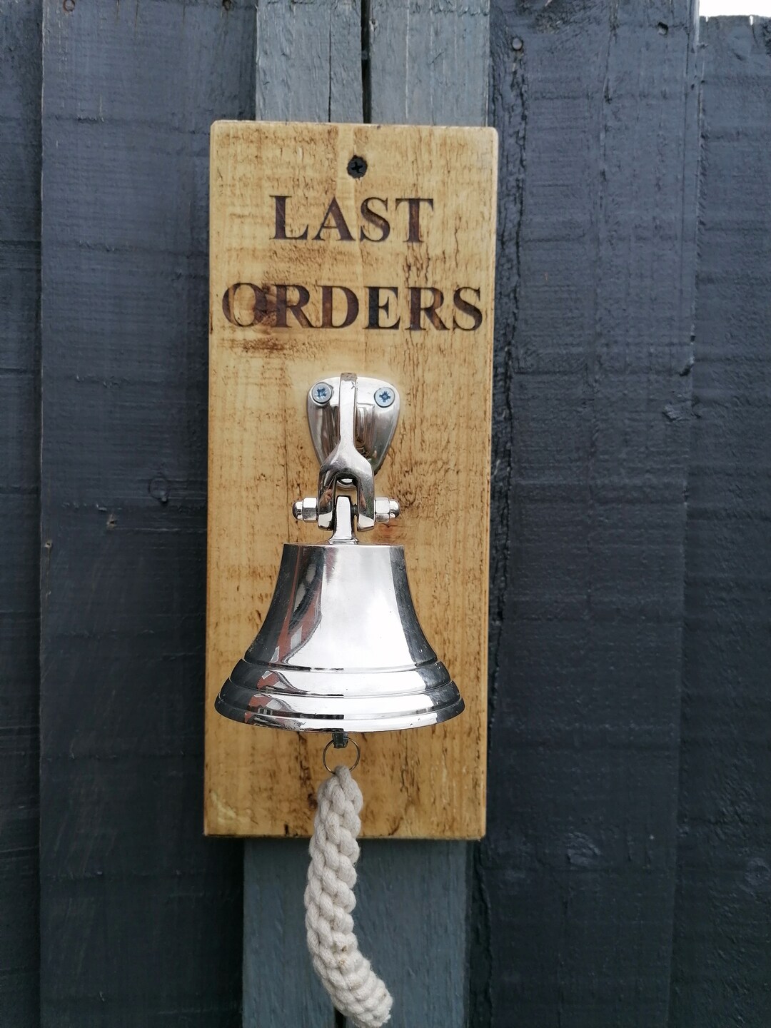 Personalised Last Orders Bell, Home Bar Accessories, Mancave Bell, Dads Shed Essentials, Dads