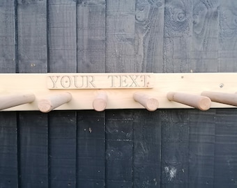 PERSONALISED Welly wellington wellies wooden rack boot holder wall mounted Active