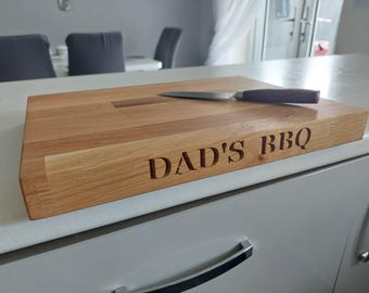 Personalised Solid Thick Oak Engraved Chopping Board | Chop Board | Butchers Block | Serving Board | Cheese Board Engraved by CNC